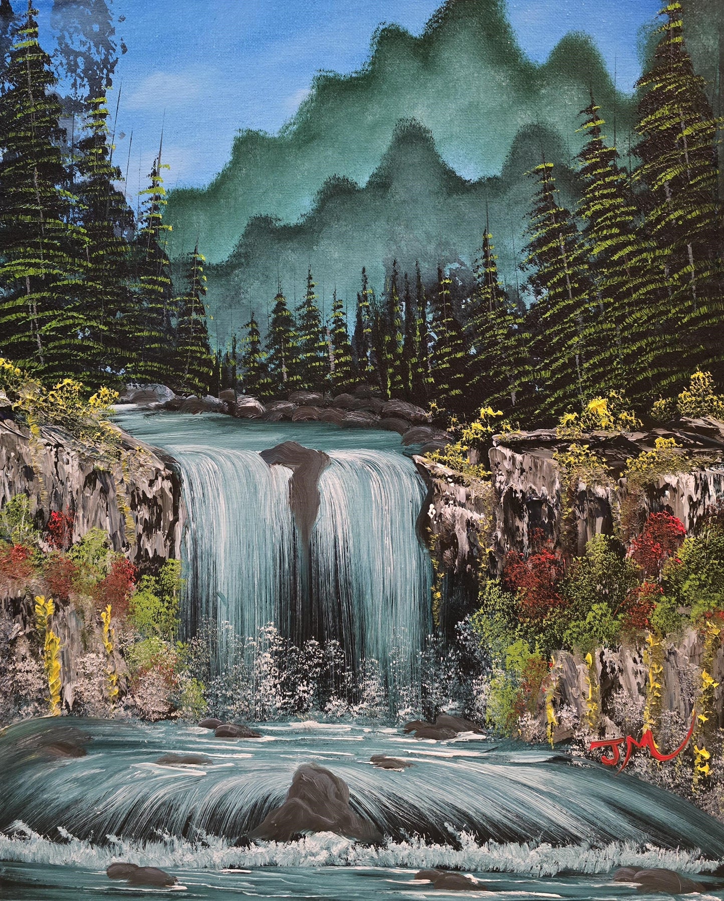 16x20 Blue Ridge Waterfall